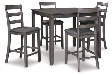 Bridson Gray 5-Piece Counter Height Set from Ashley - Luna Furniture