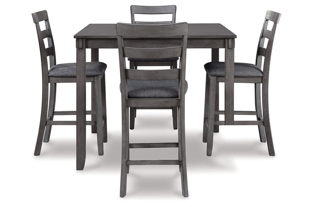 Bridson Gray 5-Piece Counter Height Set from Ashley Furniture - Luna Furniture