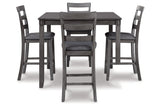 Bridson Gray 5-Piece Counter Height Set from Ashley Furniture - Luna Furniture