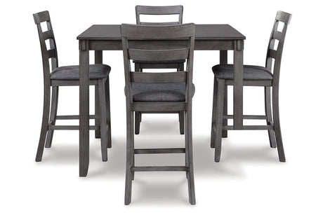 Bridson Gray 5-Piece Counter Height Set from Ashley - Luna Furniture