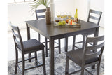 Bridson Gray 5-Piece Counter Height Set from Ashley Furniture - Luna Furniture