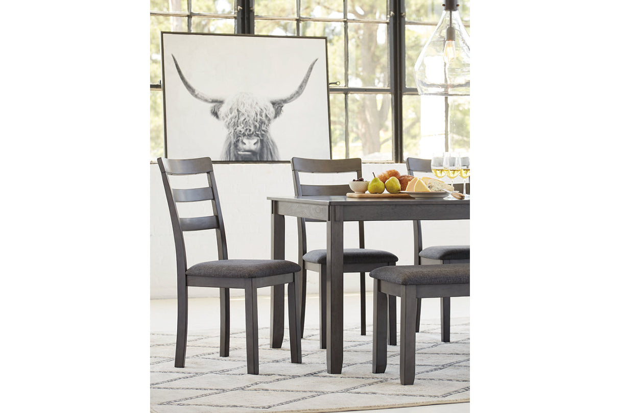Bridson Gray Dining Table and Chairs with Bench from Ashley - Luna Furniture