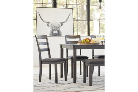 Bridson Gray Dining Table and Chairs with Bench from Ashley - Luna Furniture