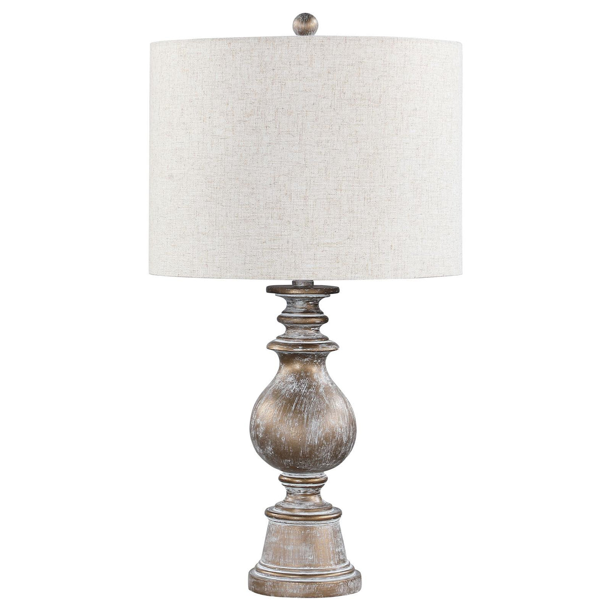 Brie Oatmeal and Antique Gold Drum Shade Table Lamp from Coaster - Luna Furniture