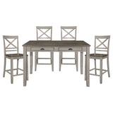 Brightleaf Brown/Light Gray 60" Counter Height Set from Homelegance - Luna Furniture