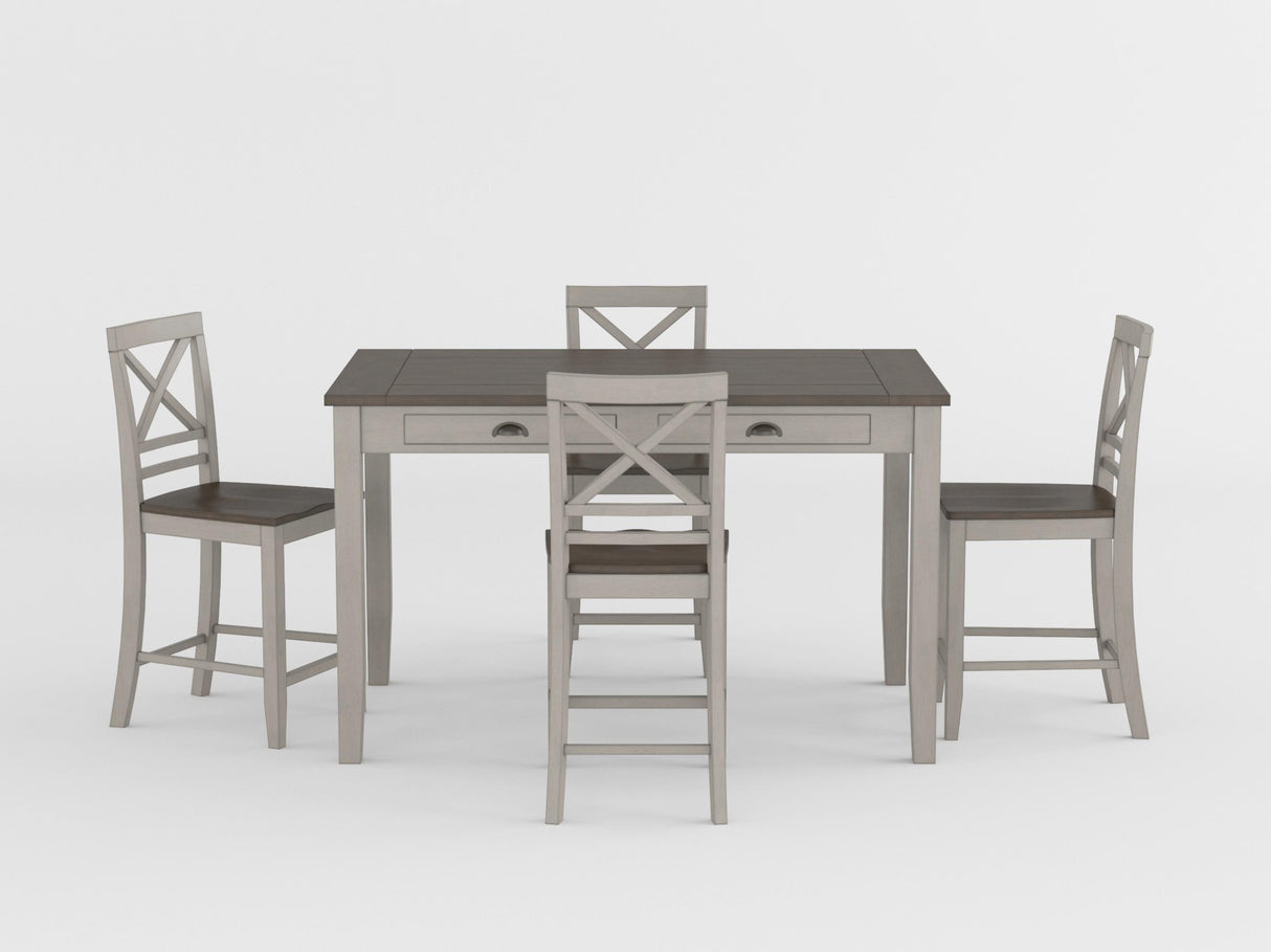 Brightleaf Brown/Light Gray 60" Counter Height Table from Homelegance - Luna Furniture