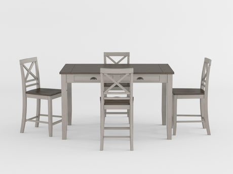 Brightleaf Brown/Light Gray 60" Counter Height Set from Homelegance - Luna Furniture