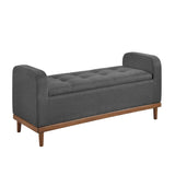 Brigitte Dark Gray Lift Top Storage Bench from Homelegance - Luna Furniture