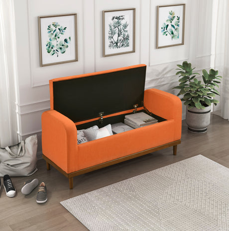 Brigitte Orange Lift Top Storage Bench from Homelegance - Luna Furniture