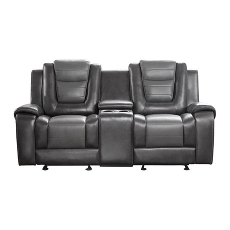 Briscoe Gray Reclining Loveseat With Console from Homelegance - Luna Furniture