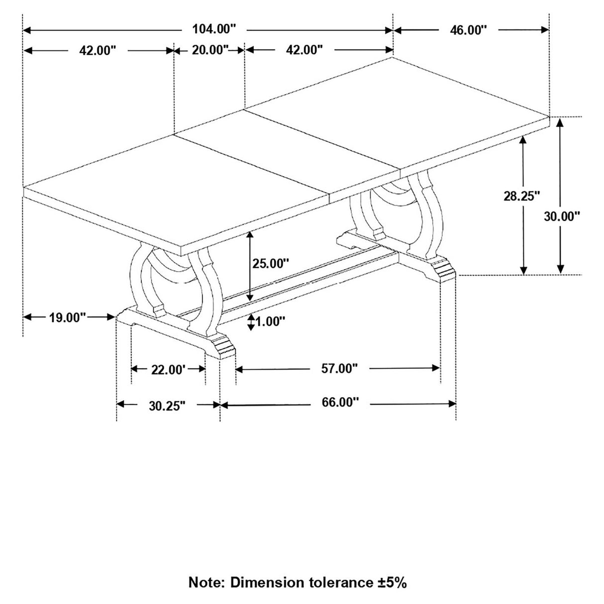 Brockway 7-Piece Rectangular Trestle Dining Set from Coaster - Luna Furniture