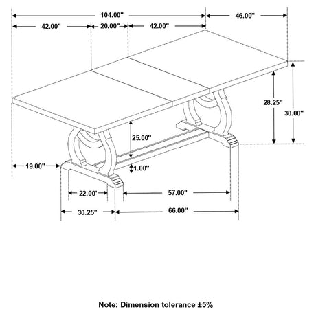 Brockway 7-Piece Rectangular Trestle Dining Set from Coaster - Luna Furniture