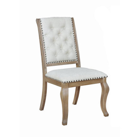 Brockway Cove Cream and Barley Brown Tufted Side Chairs, Set of 2 from Coaster - Luna Furniture
