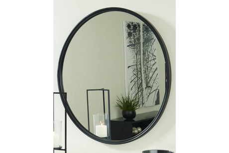 Brocky Black Accent Mirror from Ashley - Luna Furniture