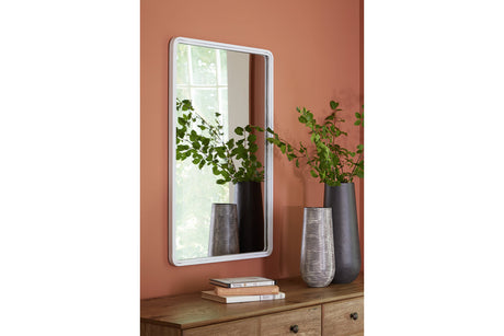 Brocky White Accent Mirror from Ashley - Luna Furniture