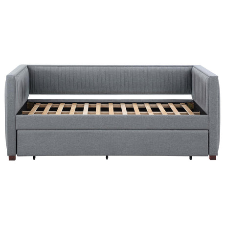 Brodie Gray Upholstered Twin Daybed with Trundle from Coaster - Luna Furniture