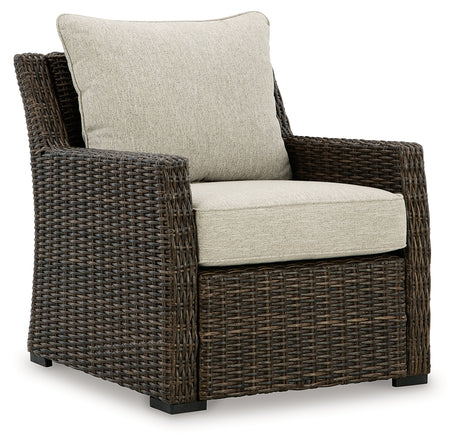 Brook Ranch Brown Outdoor Lounge Chair with Cushion from Ashley - Luna Furniture