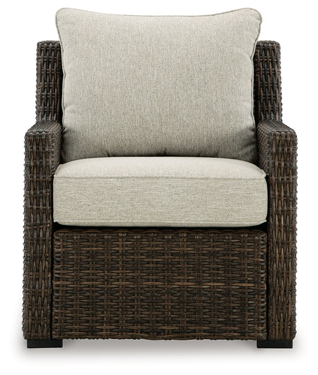 Brook Ranch Brown Outdoor Lounge Chair with Cushion from Ashley - Luna Furniture