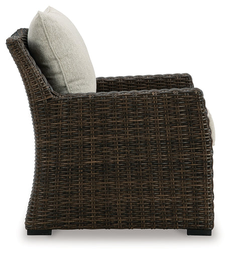 Brook Ranch Brown Outdoor Lounge Chair with Cushion from Ashley - Luna Furniture