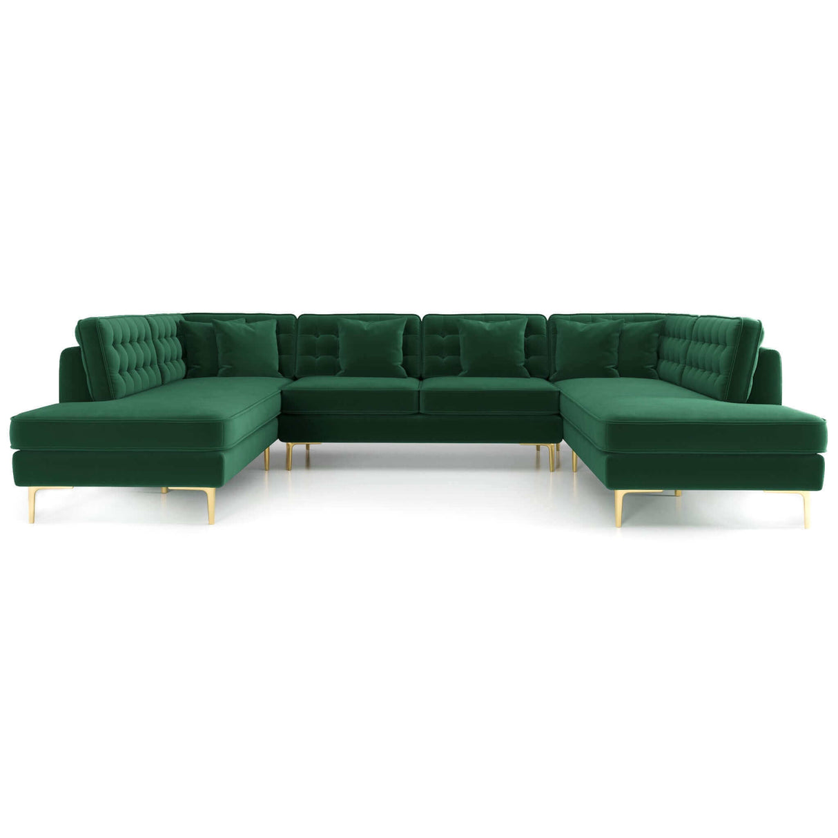 Brooke Green Velvet U-Shape Sectional from Ashcroft Furniture - Luna Furniture