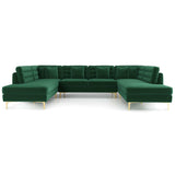 Brooke Green Velvet U-Shape Sectional from Ashcroft Furniture - Luna Furniture