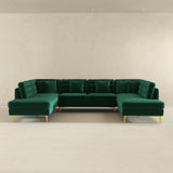 Brooke Green Velvet U-Shape Sectional from Ashcroft Furniture - Luna Furniture