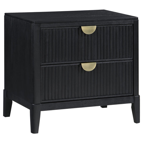 Brookmead Black 2-Drawer Nightstand