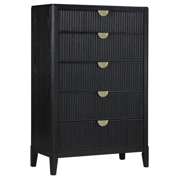 Brookmead Black 5-Drawer Bedroom Chest