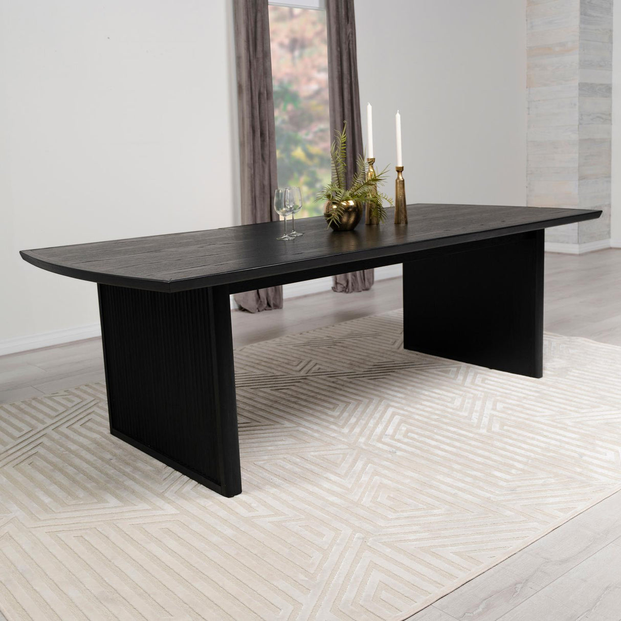 Brookmead Black Rectangular Dining Table with 18" Removable Extension Leaf from Coaster - Luna Furniture