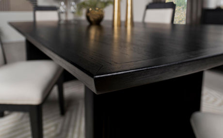 Brookmead Black Rectangular Dining Table with 18" Removable Extension Leaf from Coaster - Luna Furniture