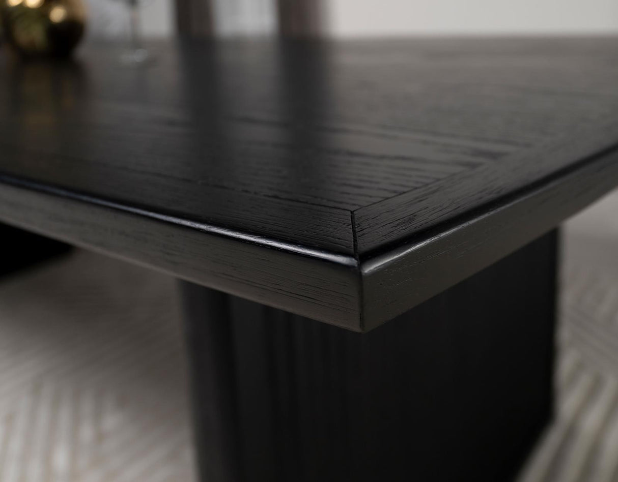 Brookmead Black Rectangular Dining Table with 18" Removable Extension Leaf from Coaster - Luna Furniture