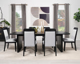 Brookmead Black Rectangular Dining Table with 18" Removable Extension Leaf from Coaster - Luna Furniture