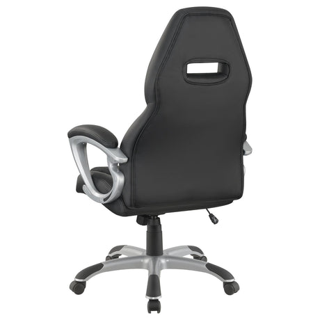 Bruce Black and Silver Adjustable Height Office Chair from Coaster - Luna Furniture