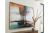 Brunonia Teal/Orange/Black Wall Art from Ashley - Luna Furniture
