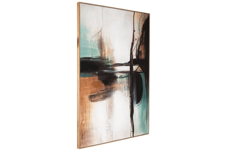 Brunonia Teal/Orange/Black Wall Art from Ashley - Luna Furniture