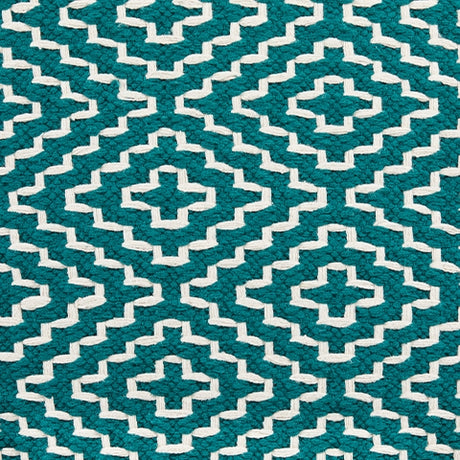 Brynnsen Teal/Ivory Pouf from Ashley - Luna Furniture