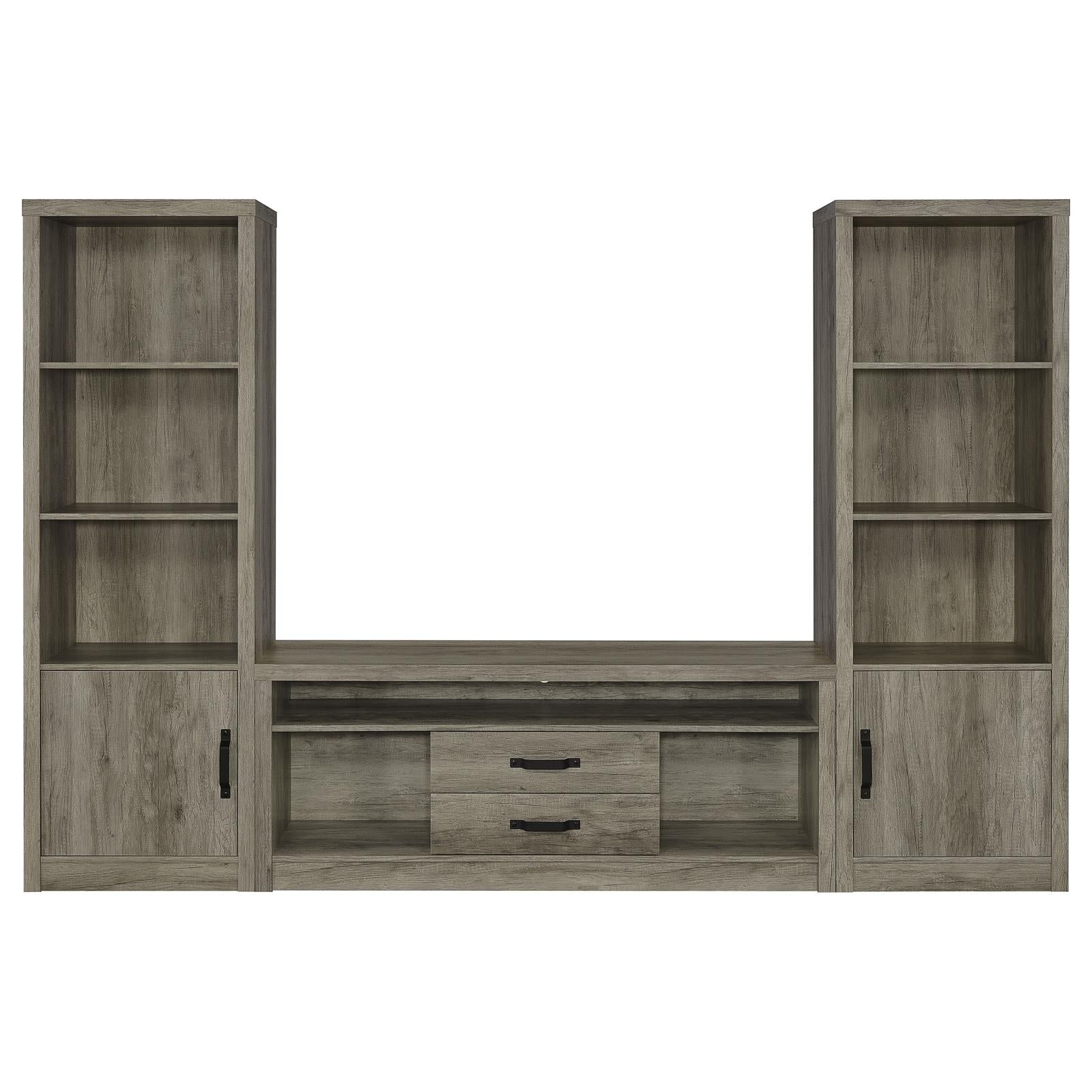 Coaster Burke 3-shelf Media Tower With Storage Cabinet Grey