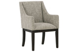 Burkhaus Beige/Dark Brown Dining Arm Chair, Set of 2 from Ashley Furniture - Luna Furniture