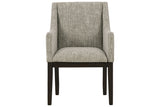 Burkhaus Beige/Dark Brown Dining Arm Chair, Set of 2 from Ashley Furniture - Luna Furniture