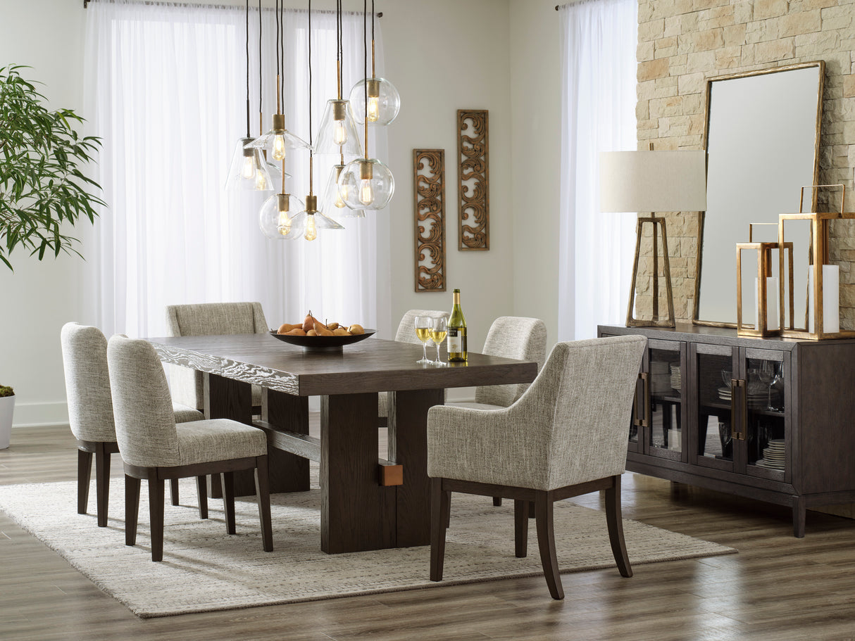 Burkhaus Dark Brown Extendable Dining Set from Ashley - Luna Furniture