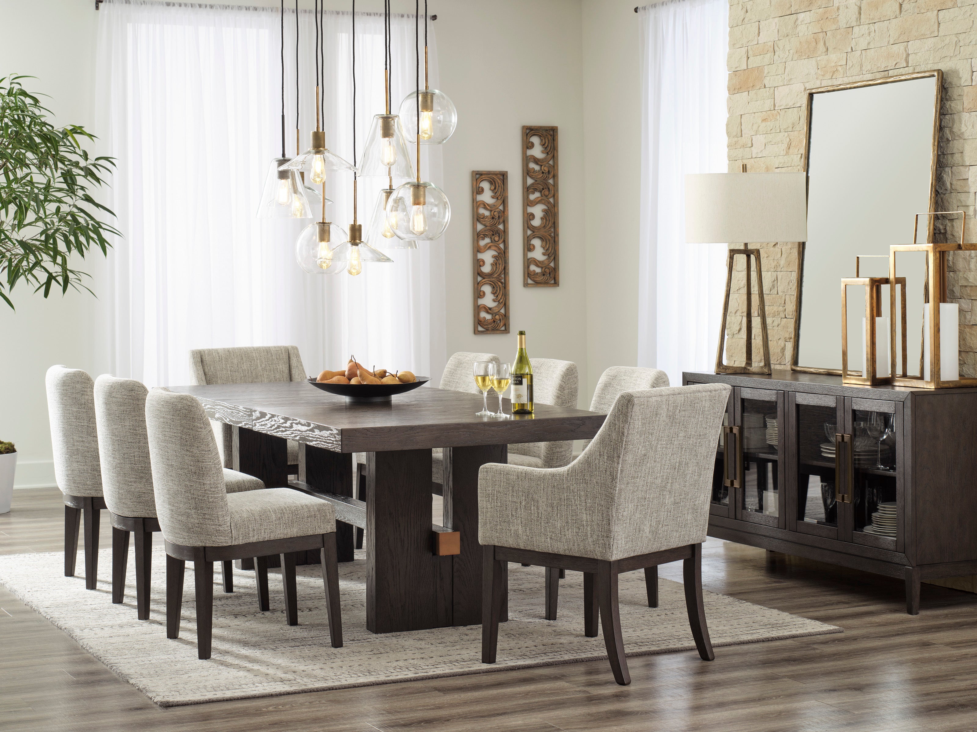 Burkhaus Dark Brown Extendable Dining Set – Luna Furniture