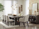 Burkhaus Dark Brown Extendable Dining Set from Ashley - Luna Furniture