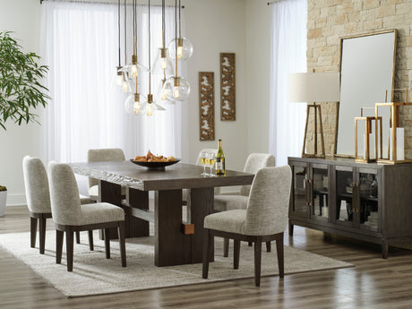 Burkhaus Dark Brown Extendable Dining Set from Ashley - Luna Furniture