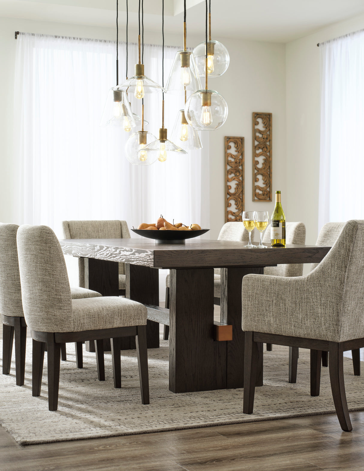 Burkhaus Dark Brown Extendable Dining Set from Ashley - Luna Furniture