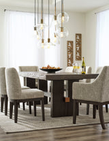 Burkhaus Dark Brown Extendable Dining Set from Ashley - Luna Furniture
