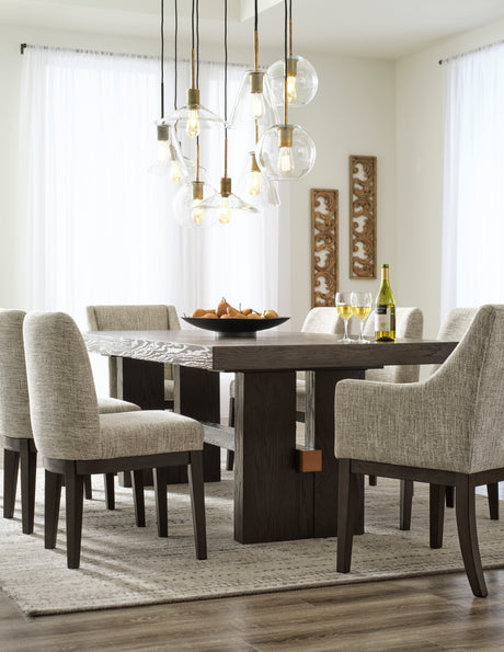 Burkhaus Dark Brown Extendable Dining Set from Ashley - Luna Furniture