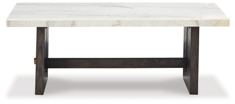 Burkhaus White/Dark Brown Coffee Table from Ashley - Luna Furniture