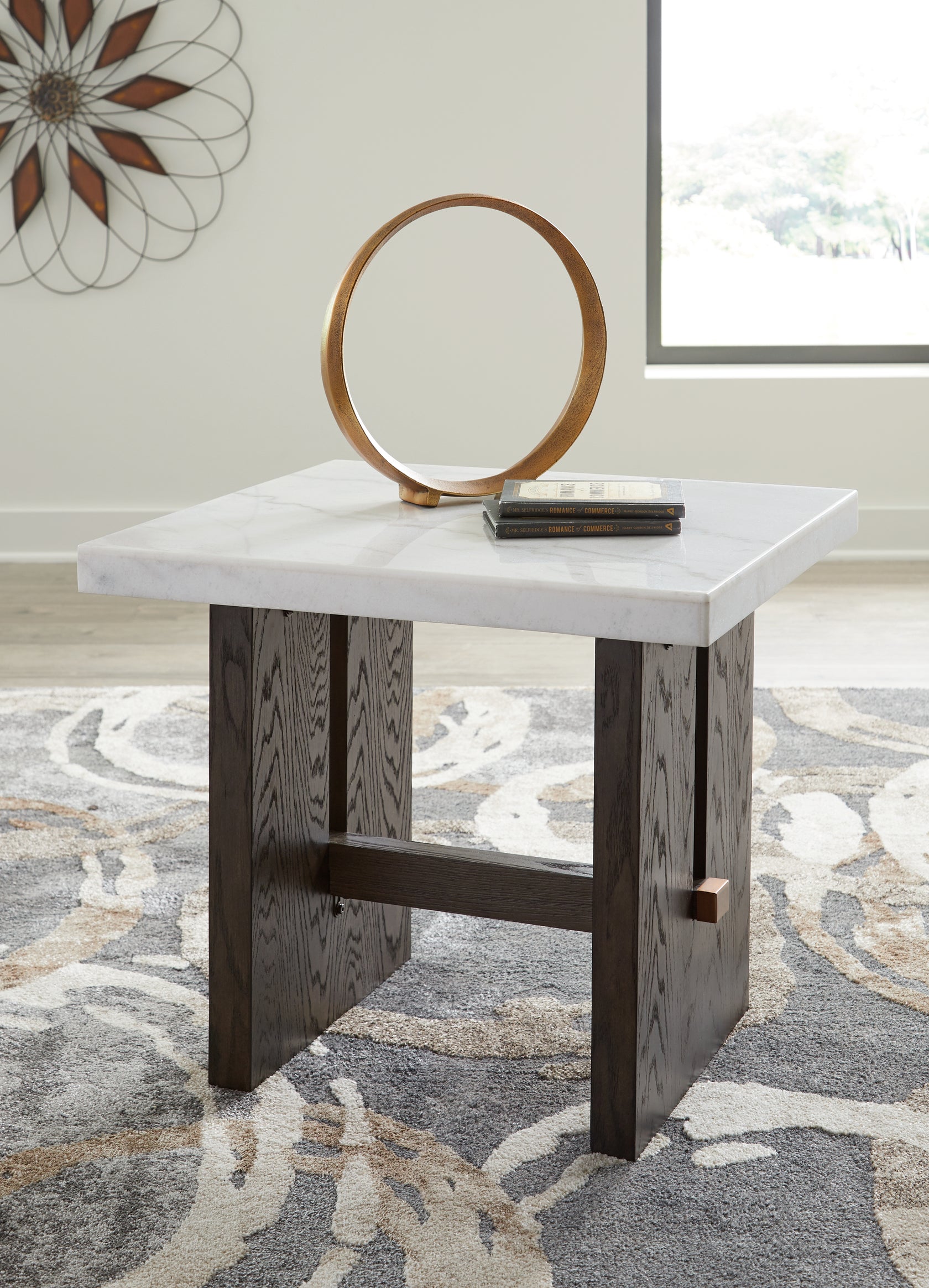 Burkhaus White/Dark Brown End Table from Ashley - Luna Furniture