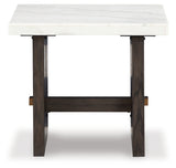 Burkhaus White/Dark Brown End Table from Ashley - Luna Furniture