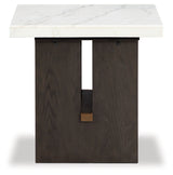 Burkhaus White/Dark Brown End Table from Ashley - Luna Furniture
